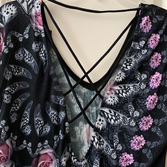 TED BAKER LONDON Butterfly Strappy Shirt Sz L - Picture 4 of 5